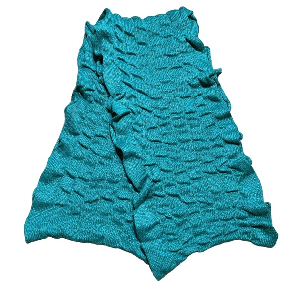 Nordstrom Wool Alpaca Blend Ruffle Infinity Scarf In Seafoam Green Teal - Picture 2 of 11